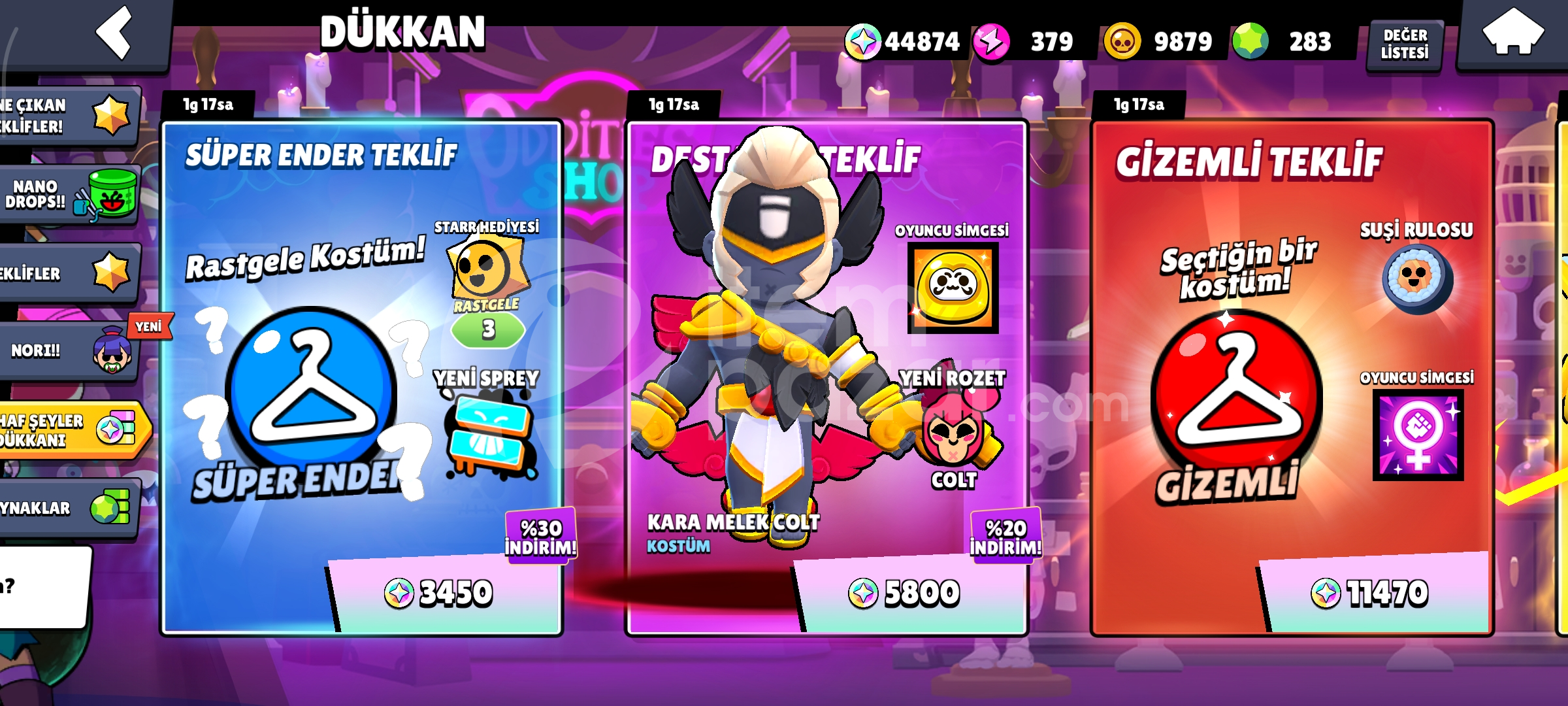 Brawl Stars 233 Kostümlü 30600 Kupalı Hesap