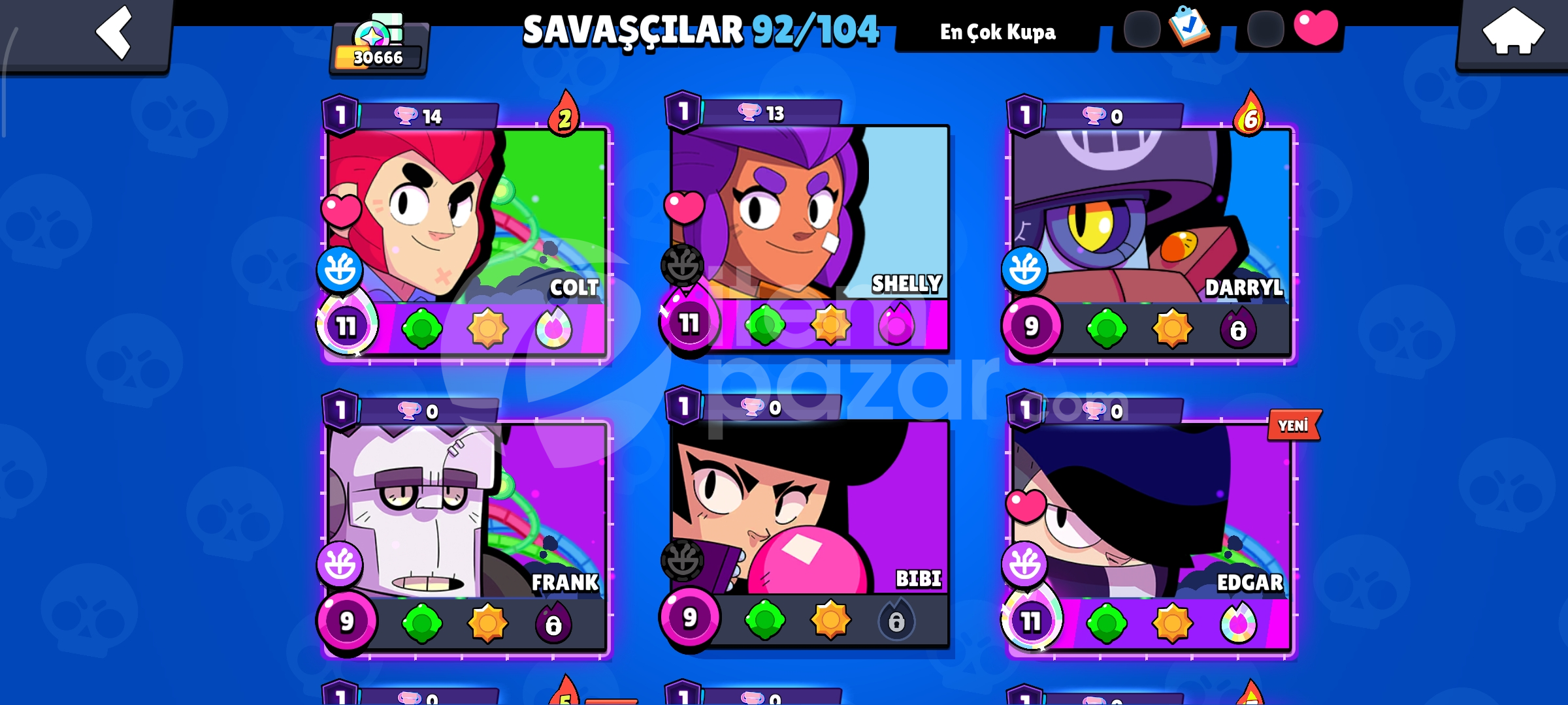 Brawl Stars 233 Kostümlü 30600 Kupalı Hesap