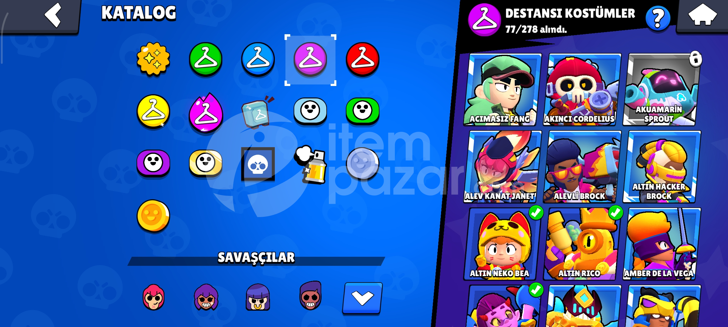 Brawl Stars 233 Kostümlü 30600 Kupalı Hesap