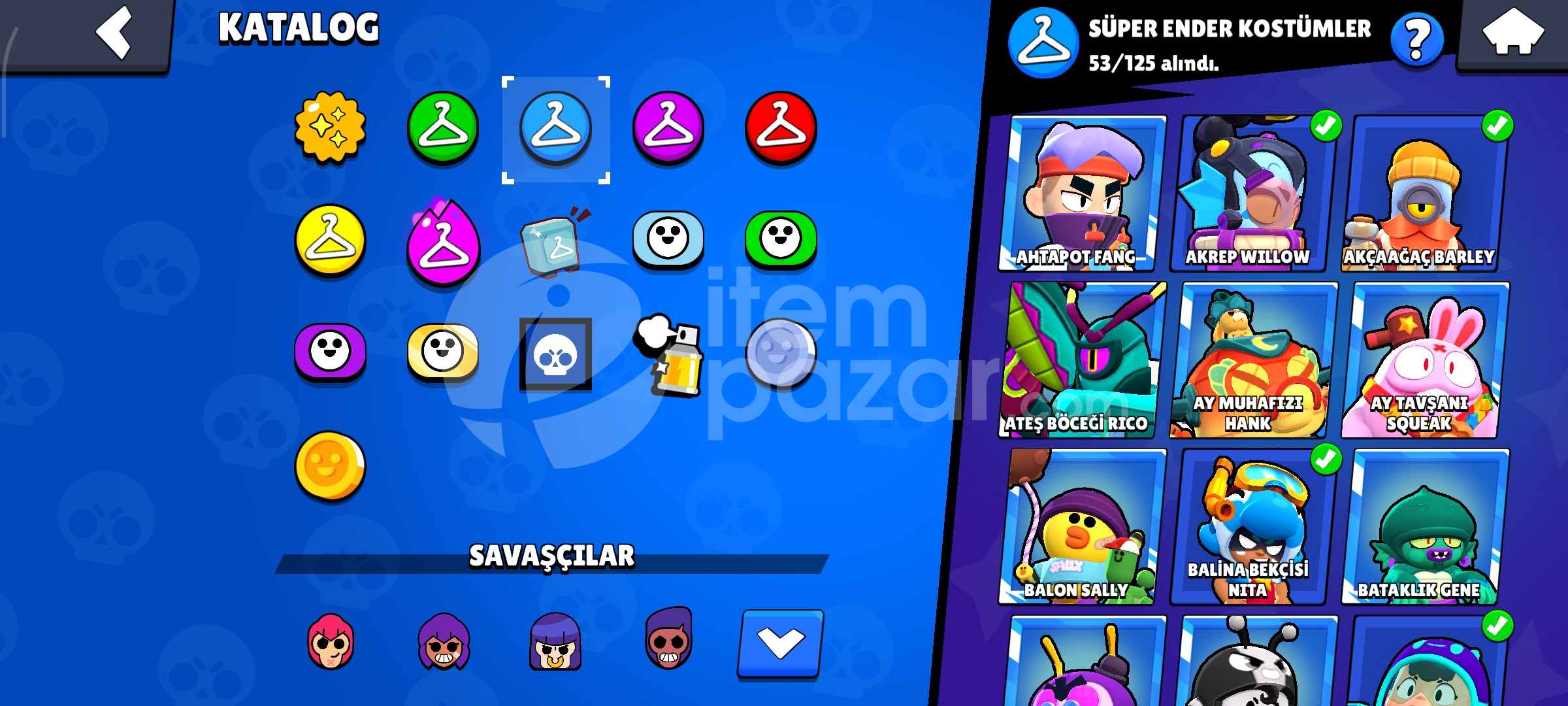 Brawl Stars 233 Kostümlü 30600 Kupalı Hesap