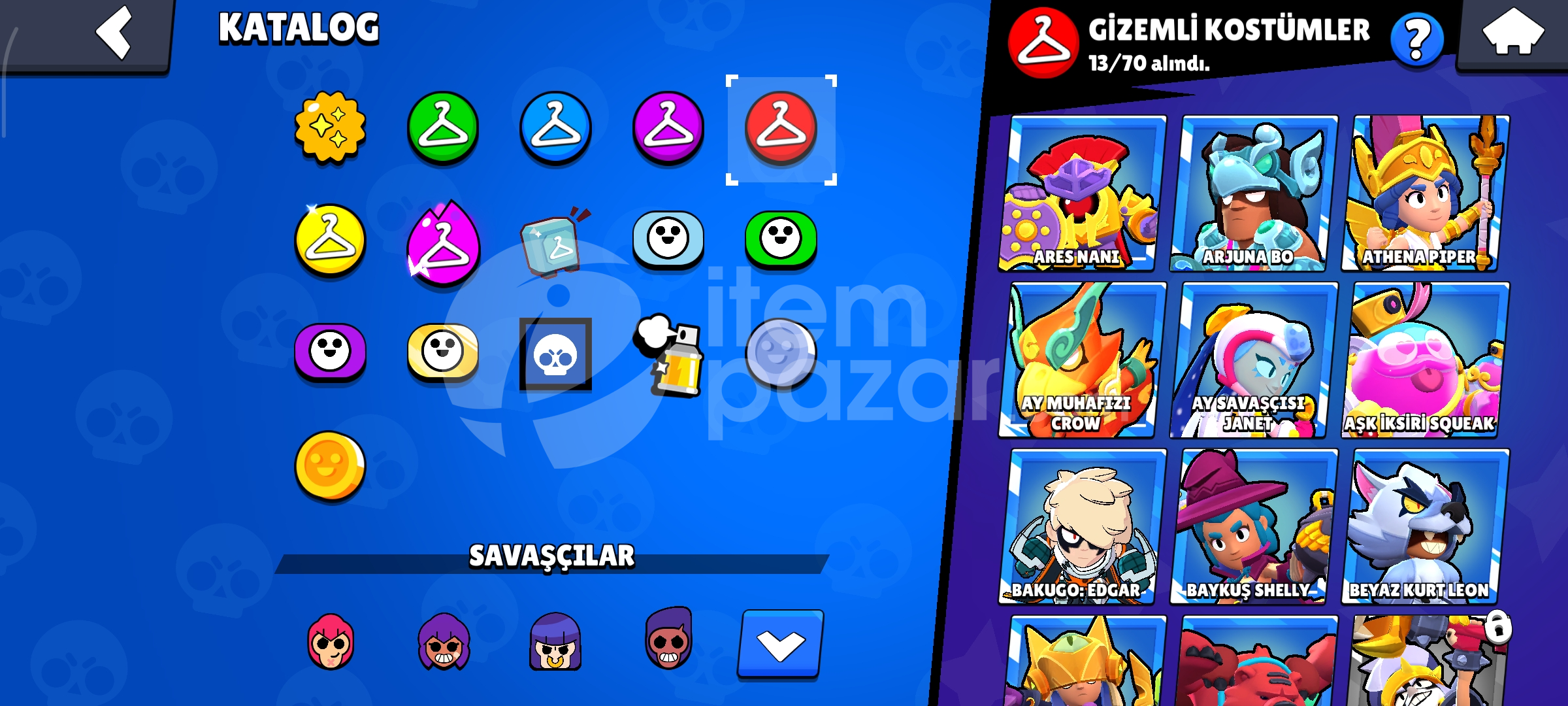 Brawl Stars 233 Kostümlü 30600 Kupalı Hesap