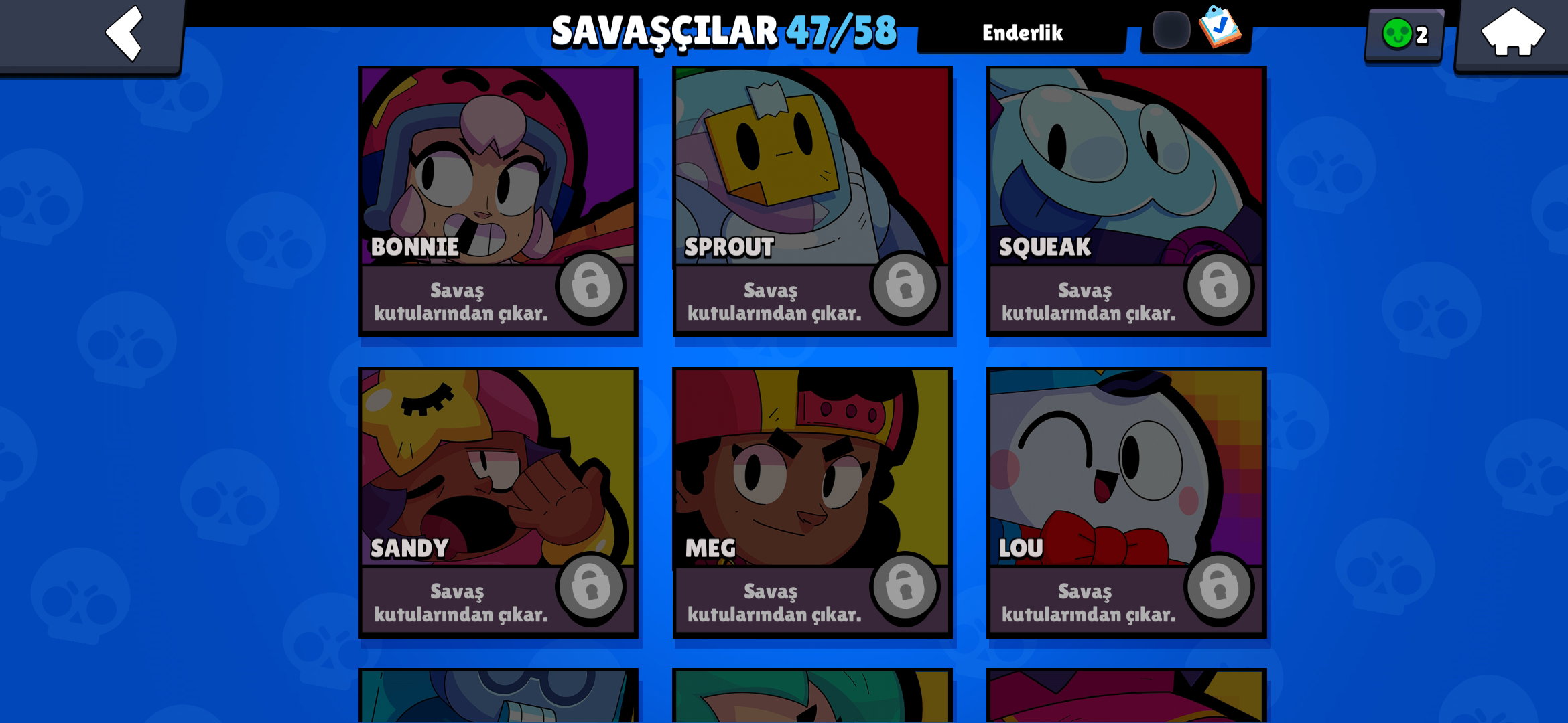 Brawl stars 47 karakterli hesap