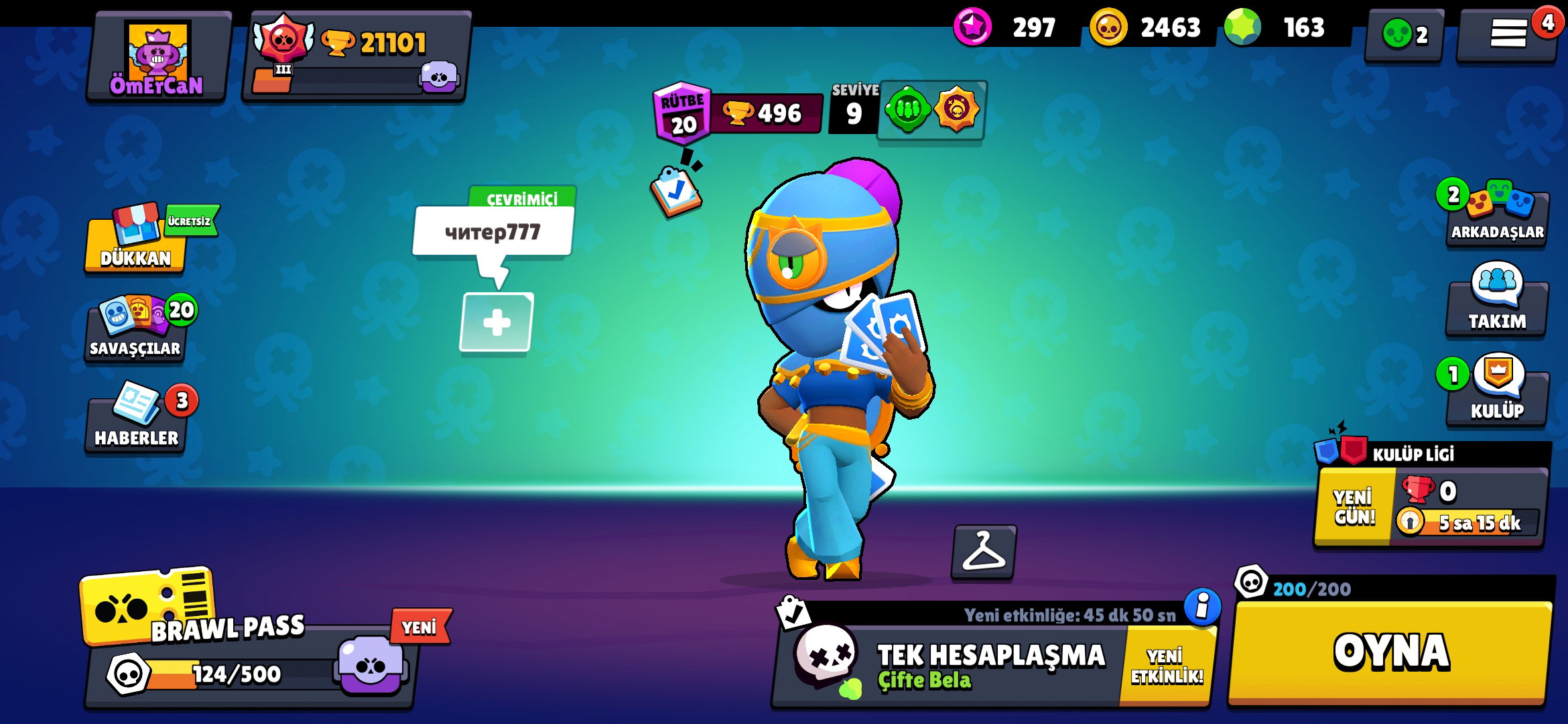 Brawl stars 47 karakterli hesap