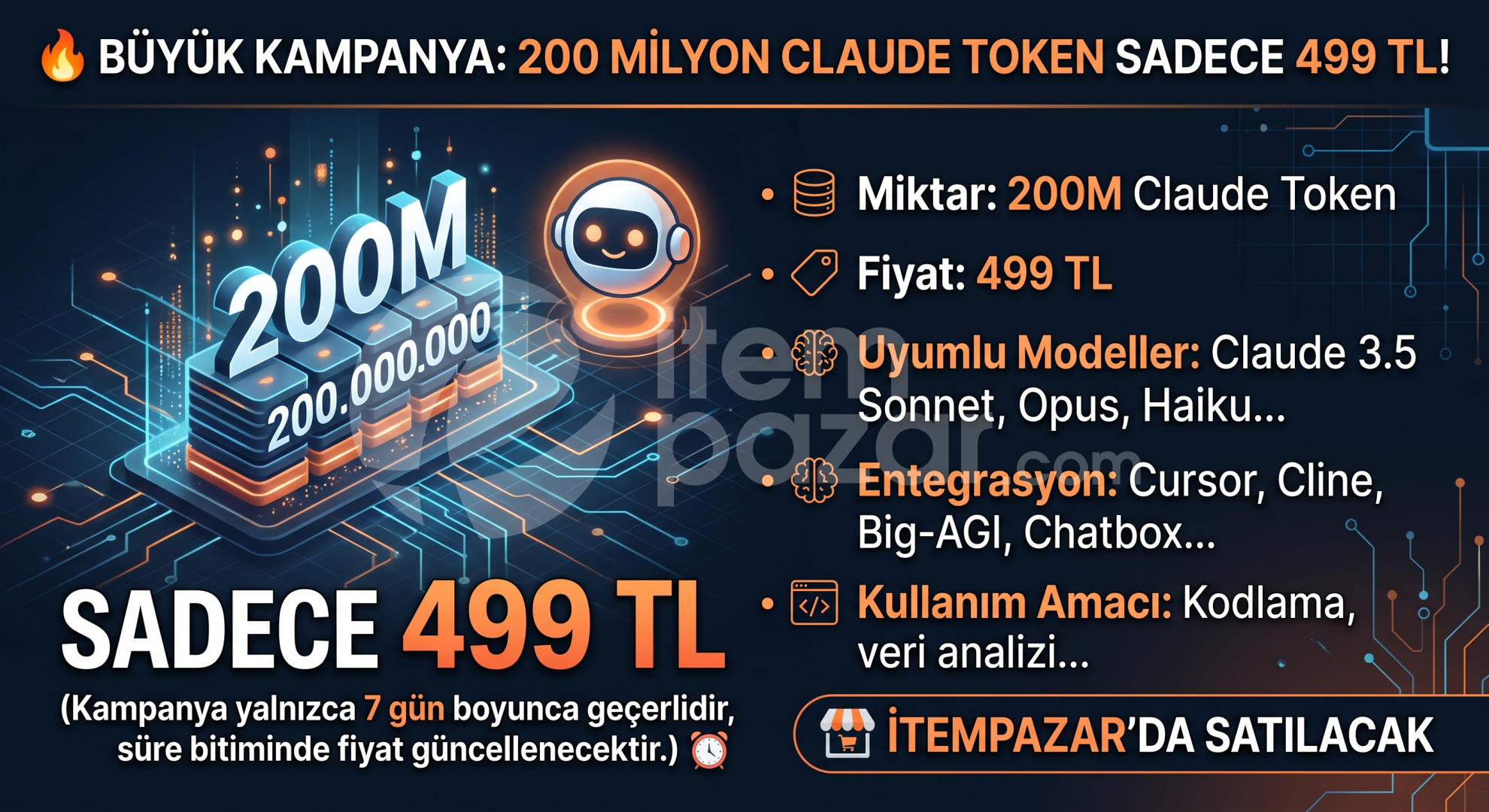BÜYÜK KAMPANYA: 200 MİLYON CLAUDE TOKEN