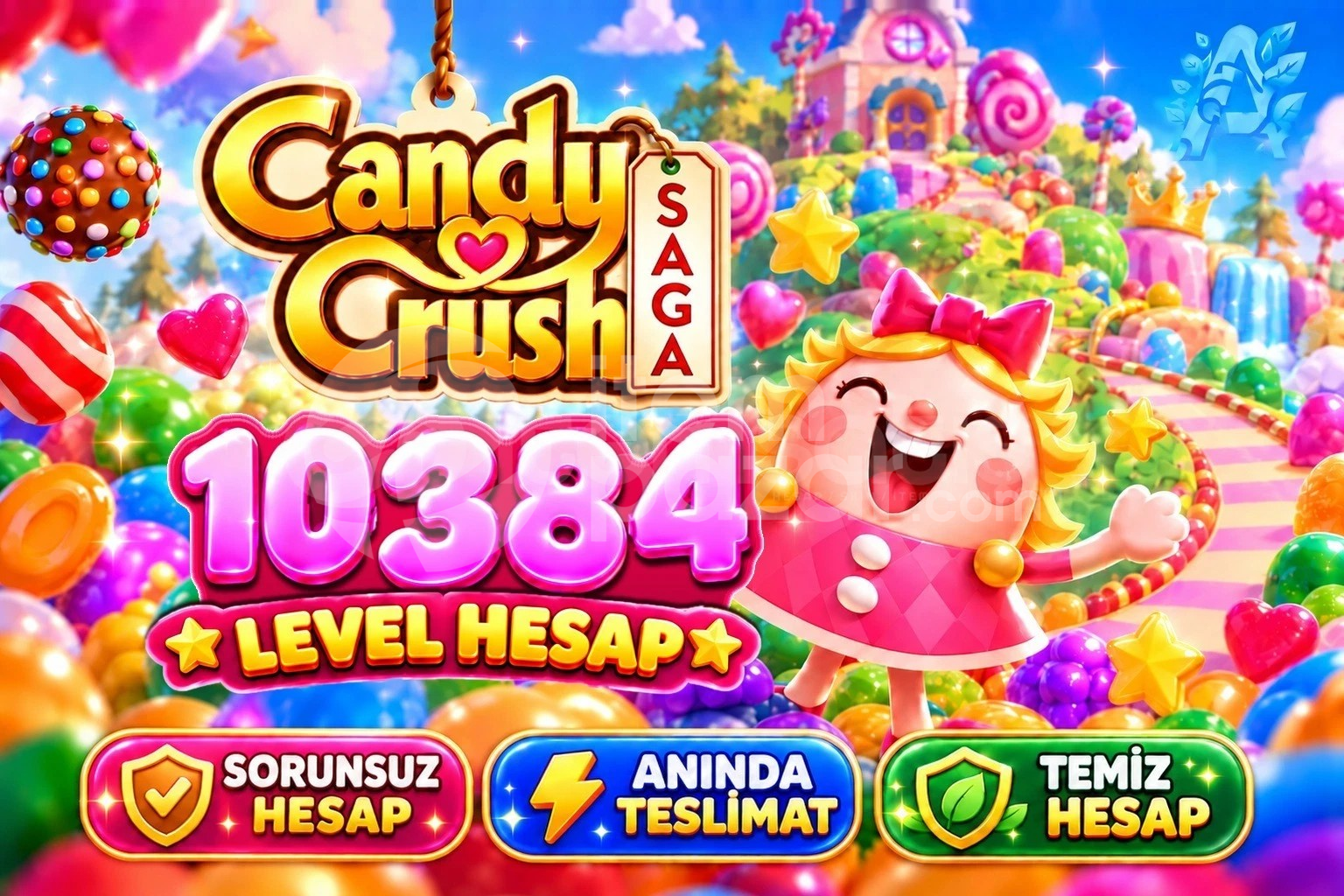 Candy Crush Saga | 10384 Level Hesap | Resimli