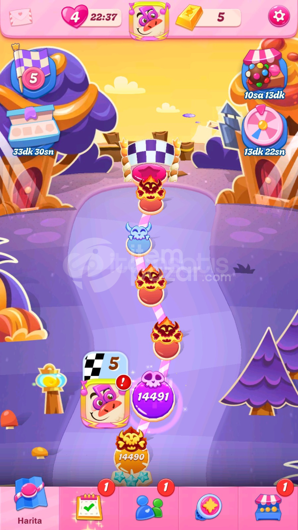 Candy Crush Saga | 14491 Level Hesap | Resimli