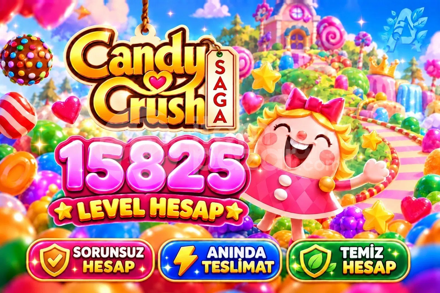 Candy Crush Saga | 15825 Level Hesap | Resimli