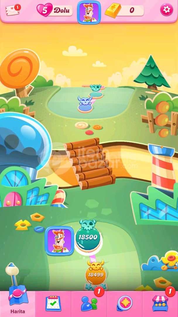 Candy Crush Saga | 18500 Level Hesap | Resimli