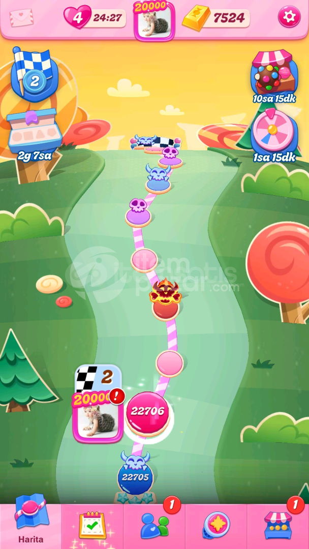 Candy Crush Saga | 22706 Level Hesap | Resimli