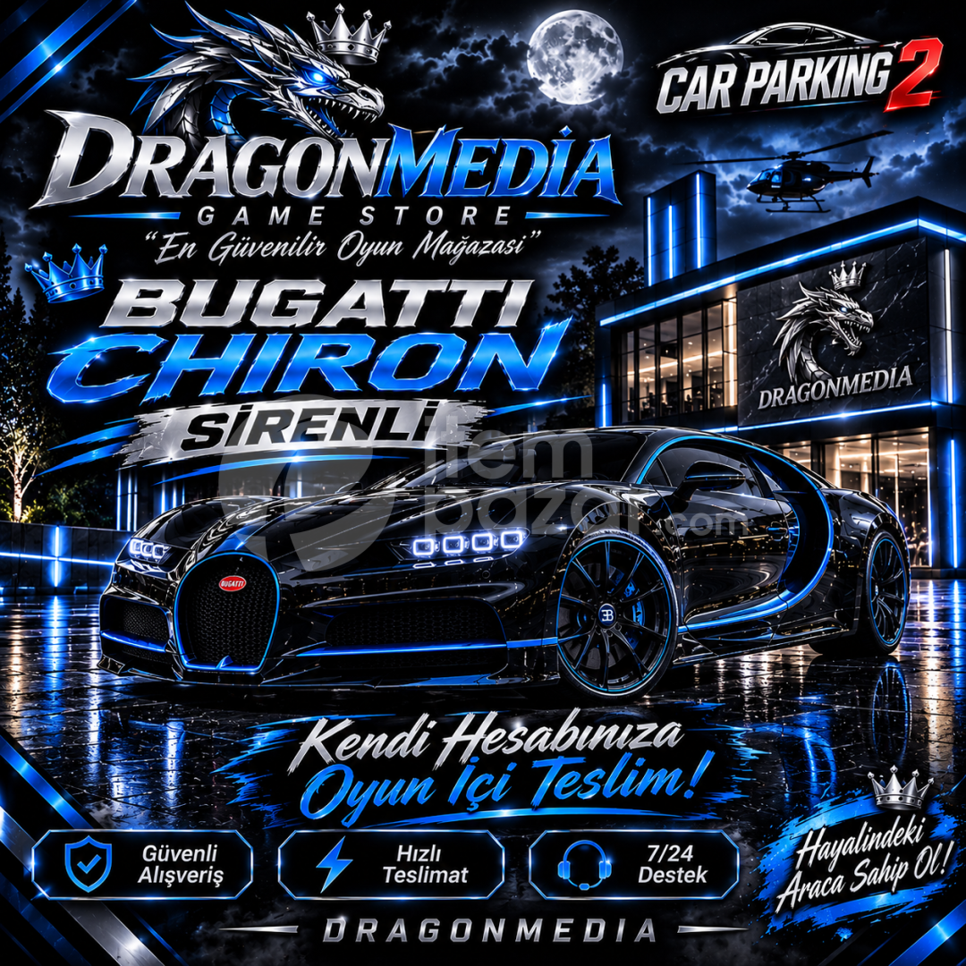 Car Parking 2 Bugatti Chiron Sirenli Hesabınıza