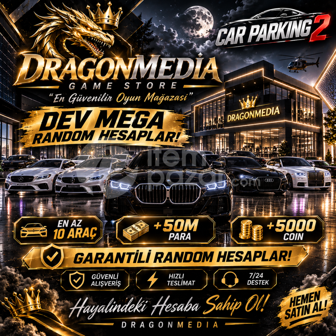 Car Parking 2 DEV MEGA Random Hesap 5K–13K Coin