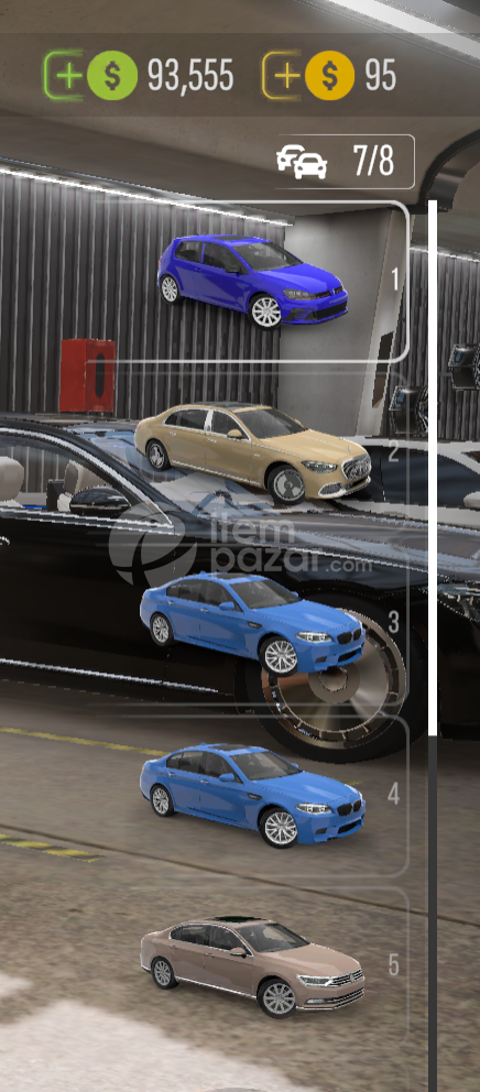car parking 2 hesap 6 araç + king rank