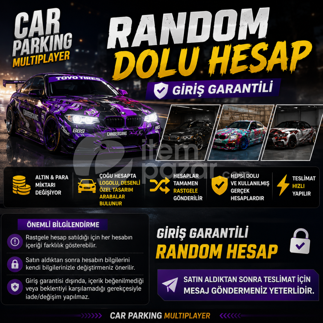 Car Parking Multiplayer Random Dolu Hesaplar