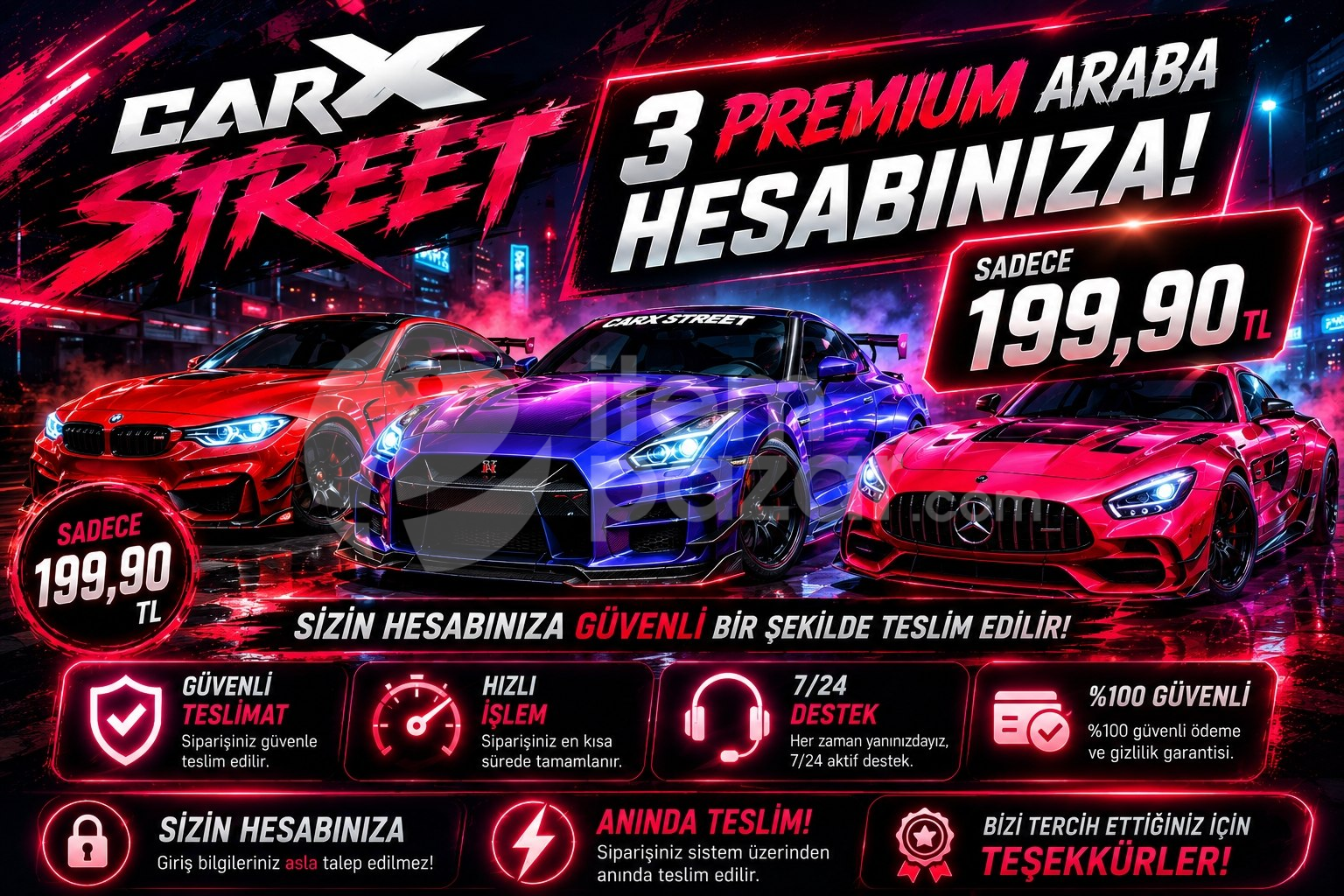 CARX STREET İSTEDİĞİN 3 PREMİUM ARABA