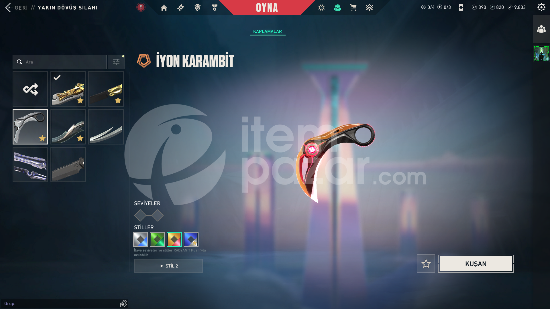 Champions 2022 Kelebek Bıçak 820 RP 45Skin Kaos