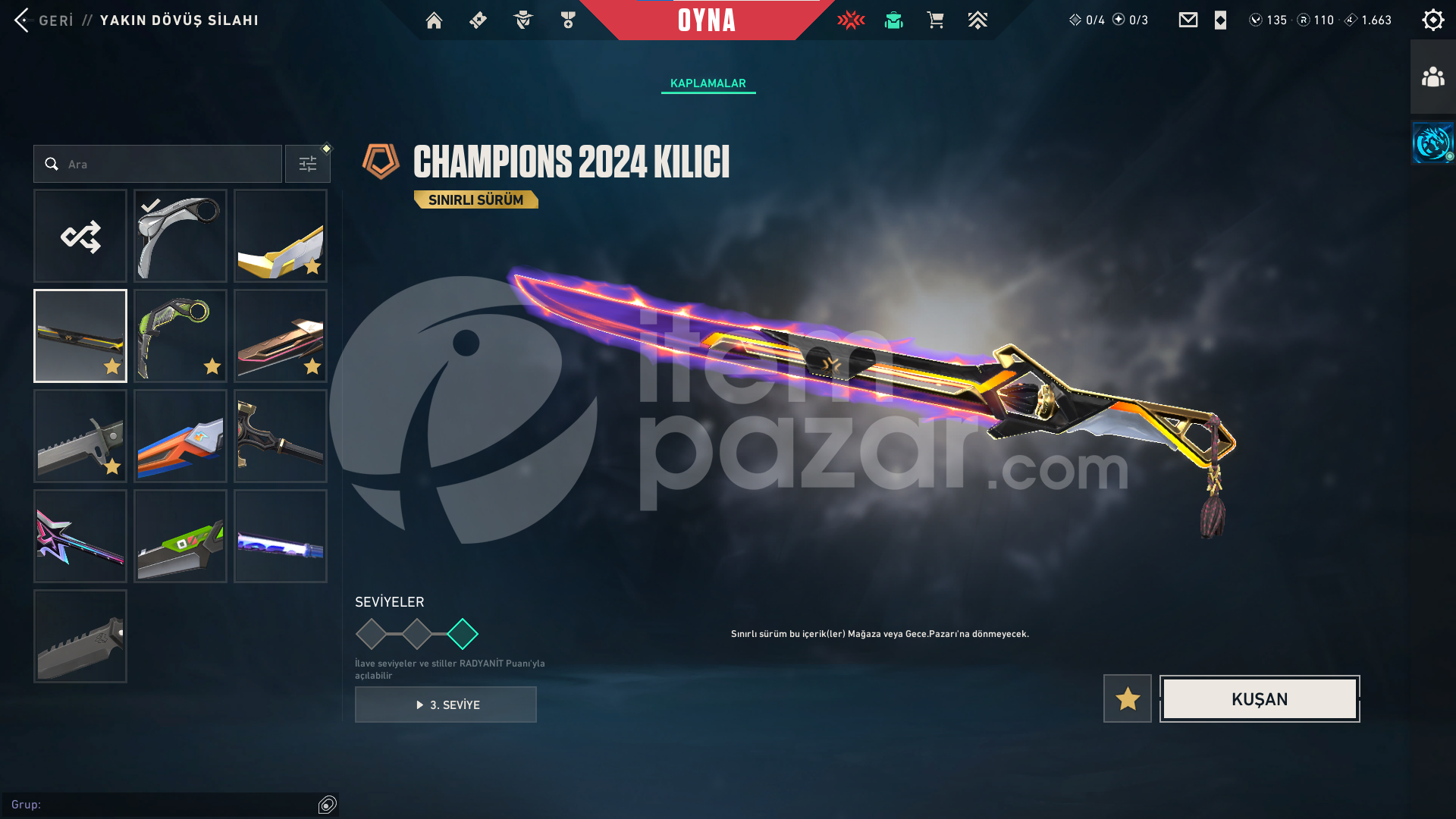 Champions 2024 Kılıc RGX İyon Karambit Uzaylı