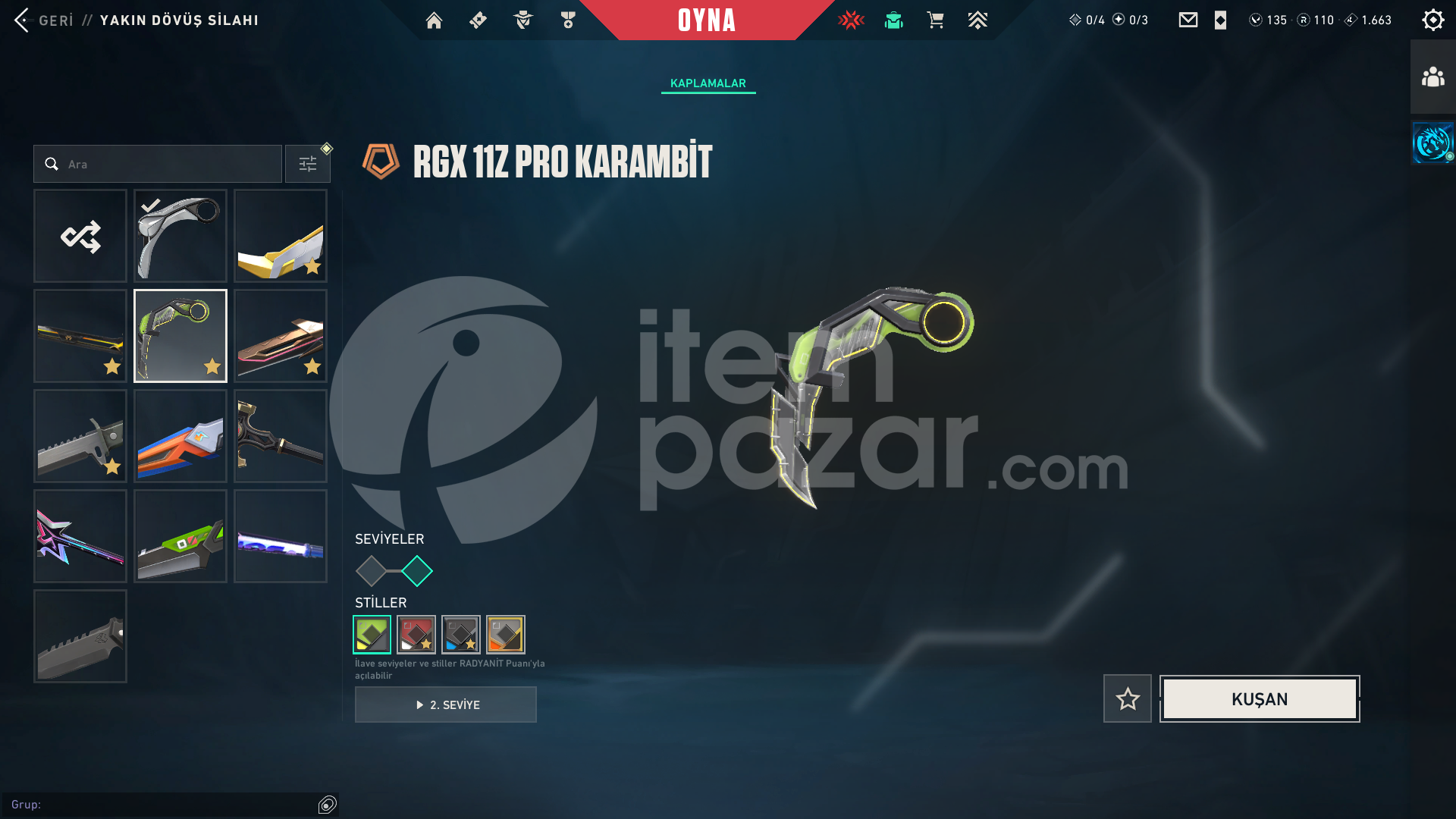 Champions 2024 Kılıc RGX İyon Karambit Uzaylı