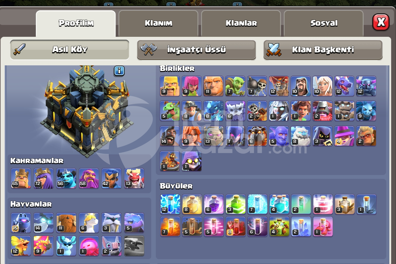 Clash of clans +4 yillik hesap +210 level max 