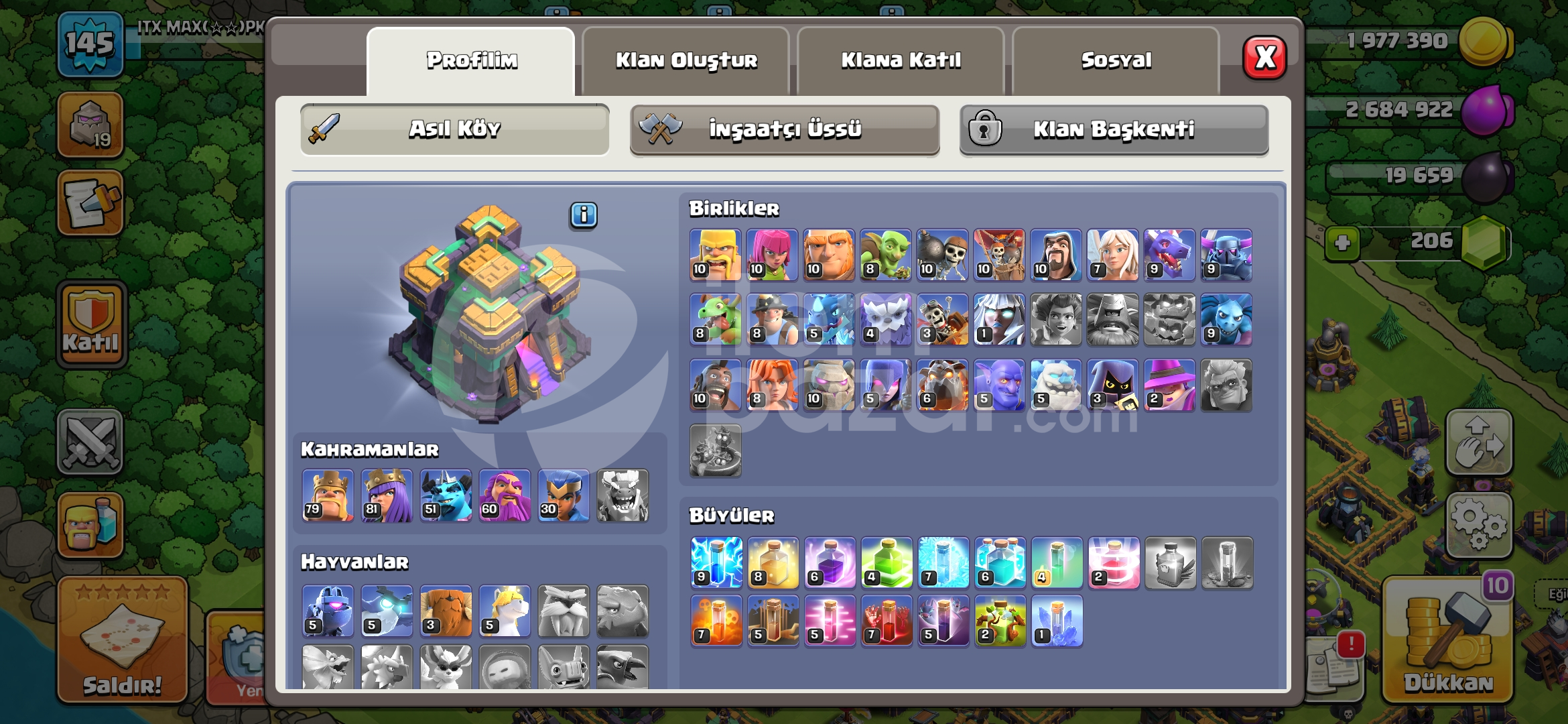 Clash of clans Belediye binası 14 max yakın 