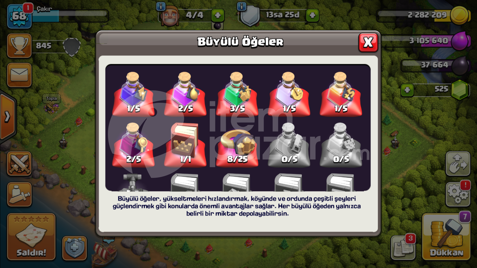 Clash Of Clans Belediye Binası 8 [Full Hesap]