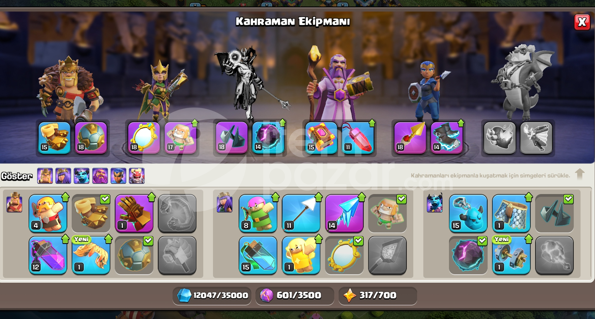 Clash of clans Herolar max 13 fulden geçildi 