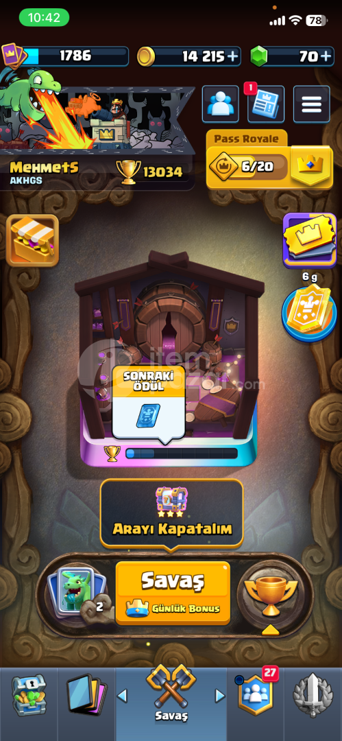 Clash royale 13k hesap