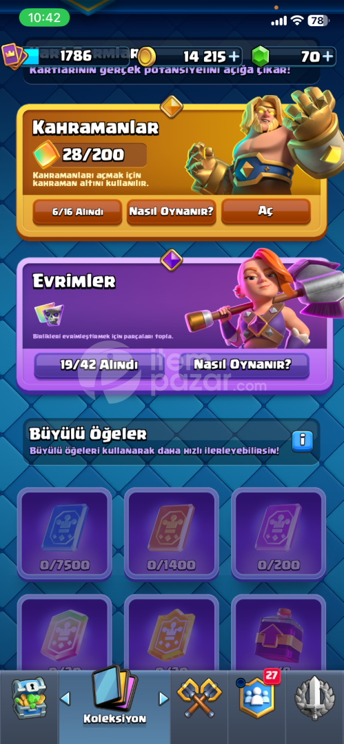 Clash royale 13k hesap