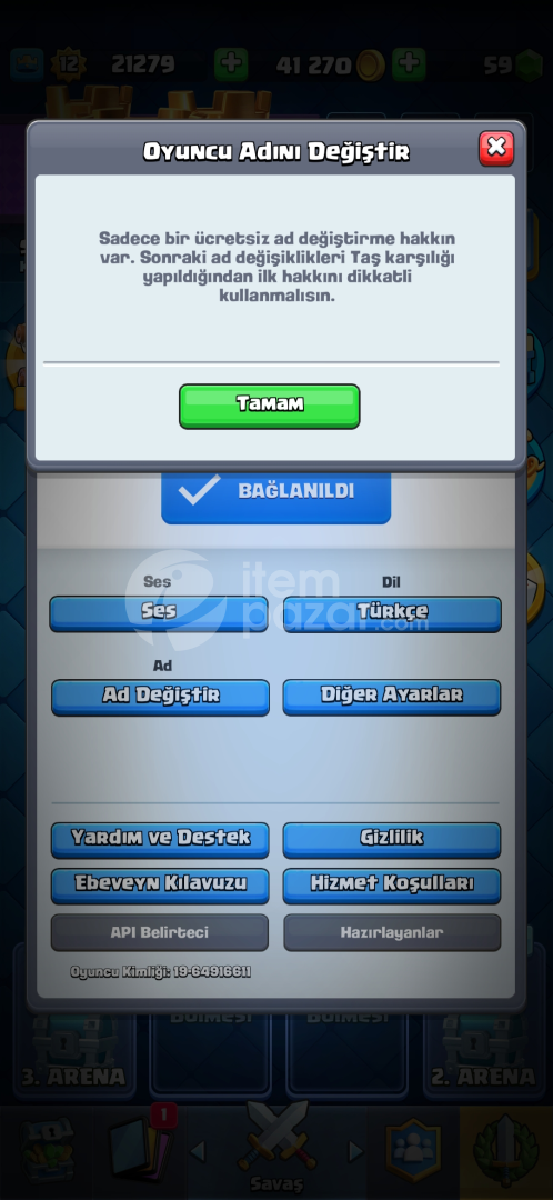  Clash Royale Hesap yeni başlıyan için idalall