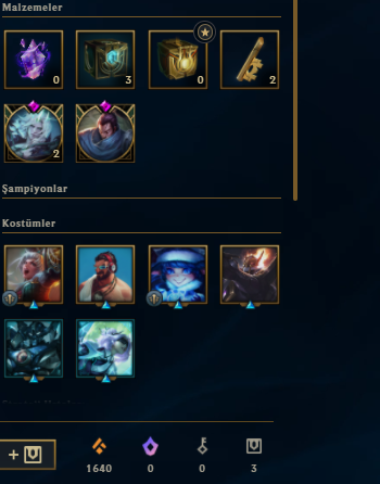 ÇOK UYGUNA 1400 RPLİ LOL HESABI