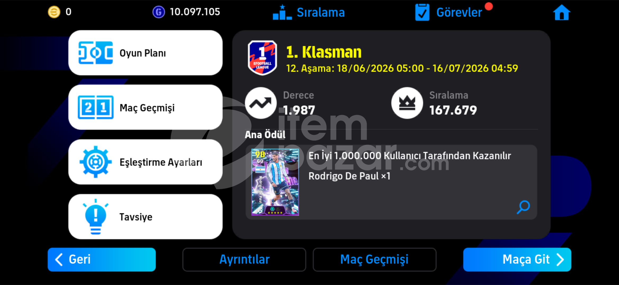 ÇOK UYGUNA EFOOTBALL HESABI