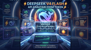⚡️ DEEPSEEK V4 FLASH ⚡️ API ANAHTARI 200M