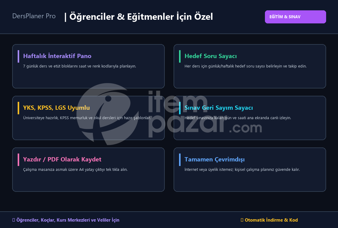 DersPlaner Pro | Sinav Takip