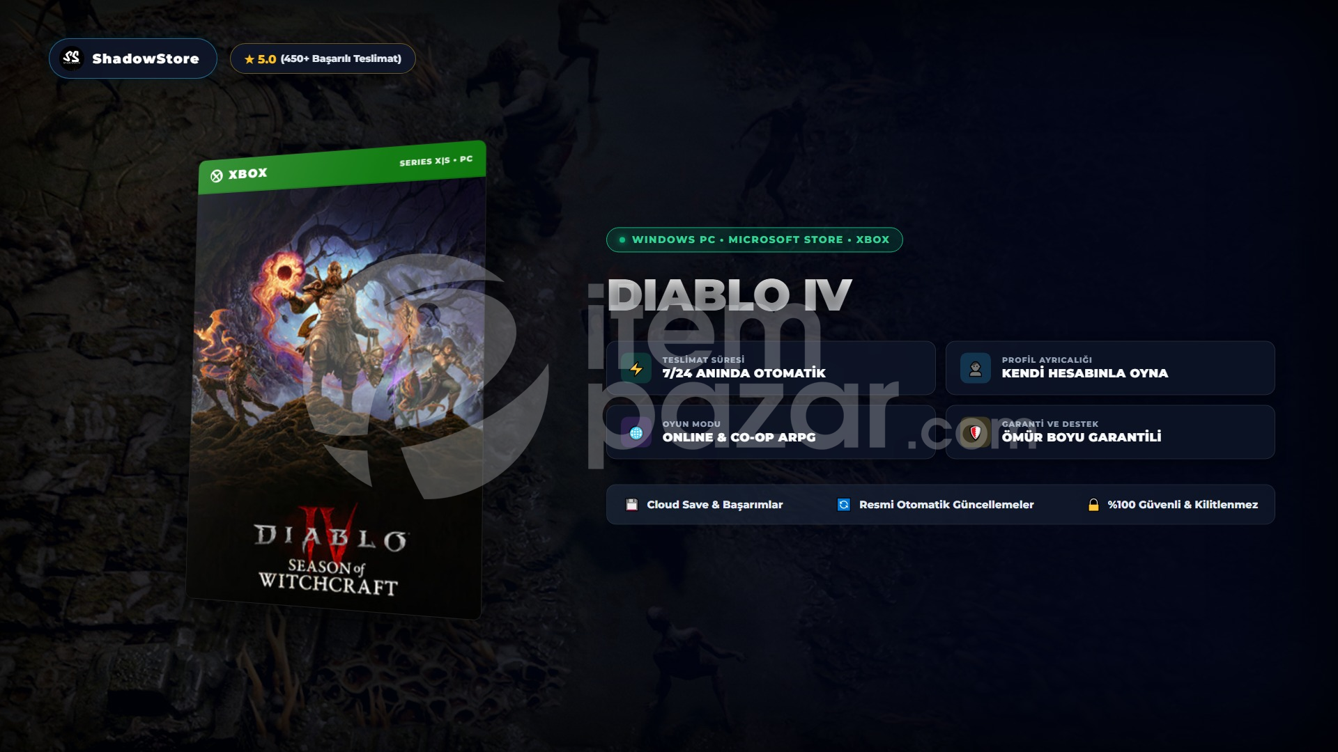 Diablo IV Tam Sürüm Online Garanti