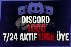 DISCORD 1000 ADET 7/24 AKTİF TÜRK ÜYE