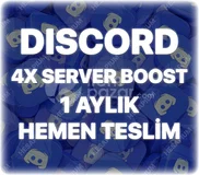 Discord 4x Server Boost 1 Aylık - Garantili