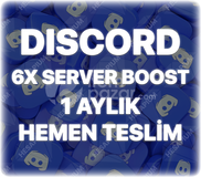 Discord 6x Server Boost 1 Aylık - Garantili