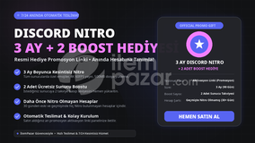 DISCORD NITRO 3 AY + 2 BOOST HEDİYE LİNKİ