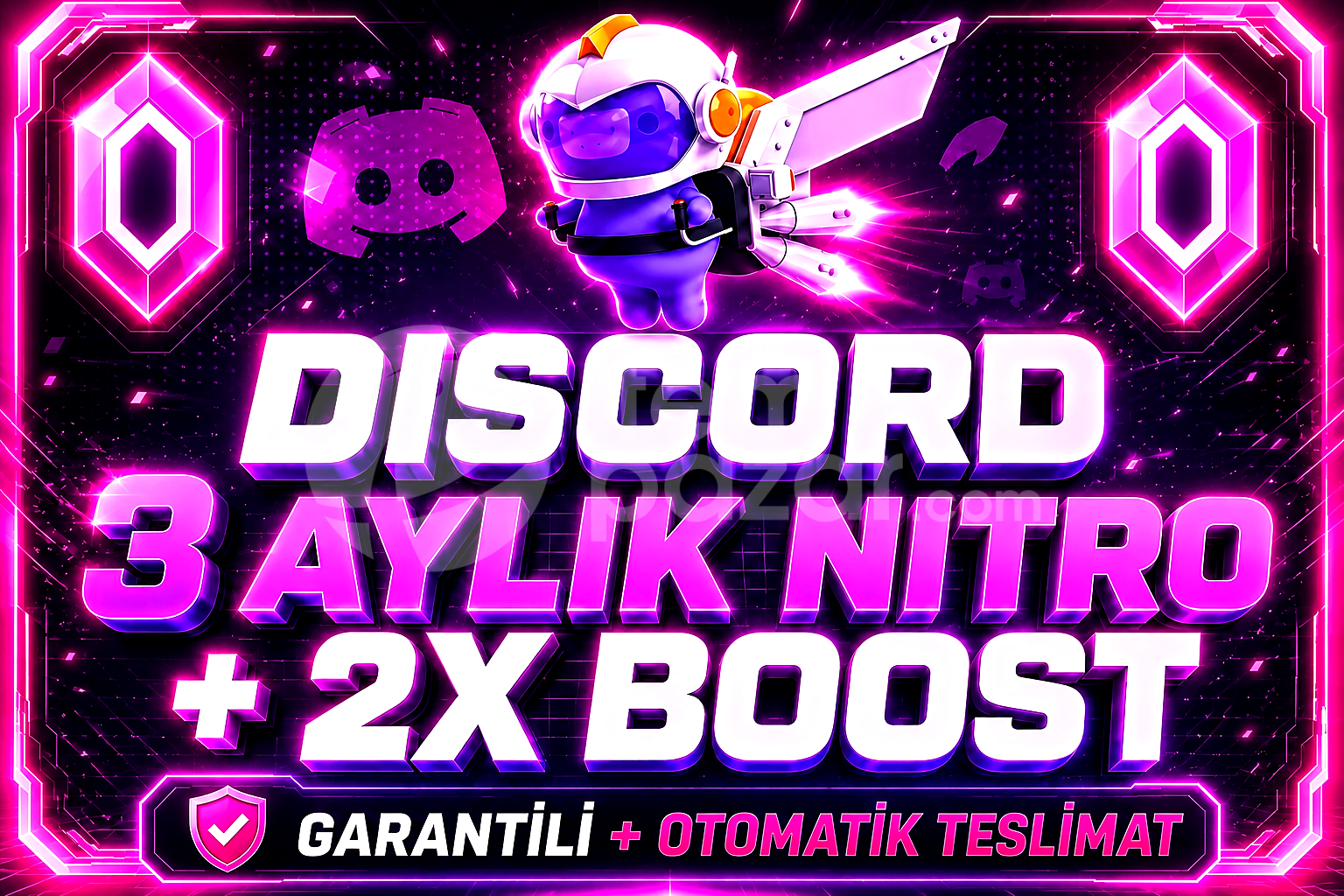 ⭐️Discord Nitro 90 GÜN + 2x Boost ⭐️
