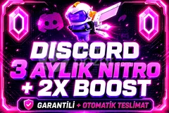 ⭐️Discord Nitro 90 GÜN + 2x Boost ⭐️
