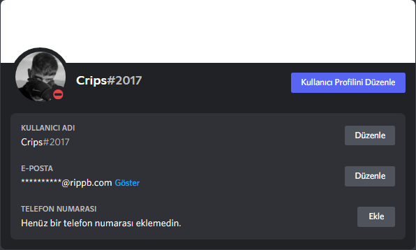 Discord #2017 Etiketli Hesap SAKIN KAÇIRMA