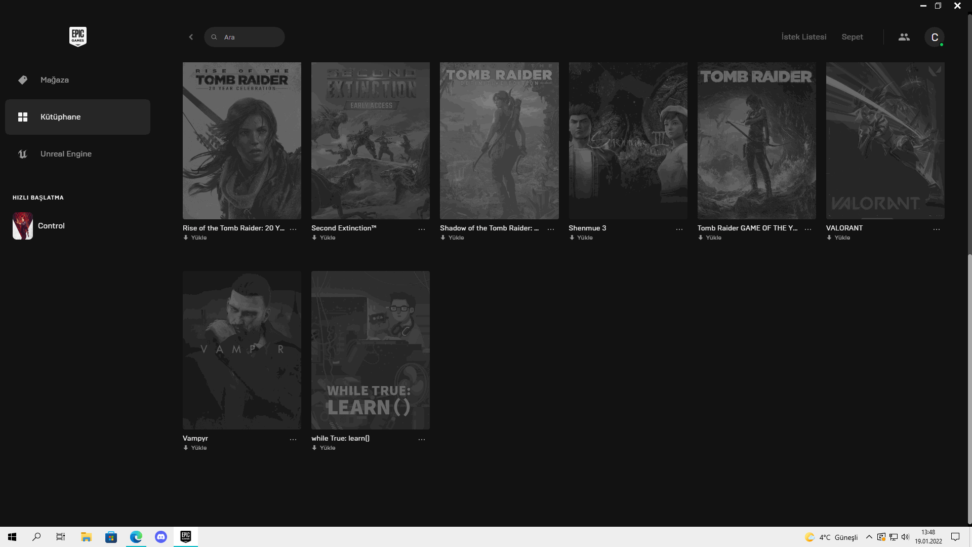 DOLU ve UCUZ Epic Games Hesabı