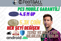EFOOTBAL ANDROID 5.3K COIN + 4.5M GP TERTEMİZ