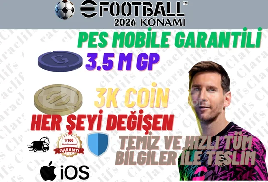 EFOOTBAL İOS 3K COIN + 3.5M GP TERTEMİZ