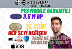 EFOOTBAL İOS 3K COIN + 3.5M GP TERTEMİZ