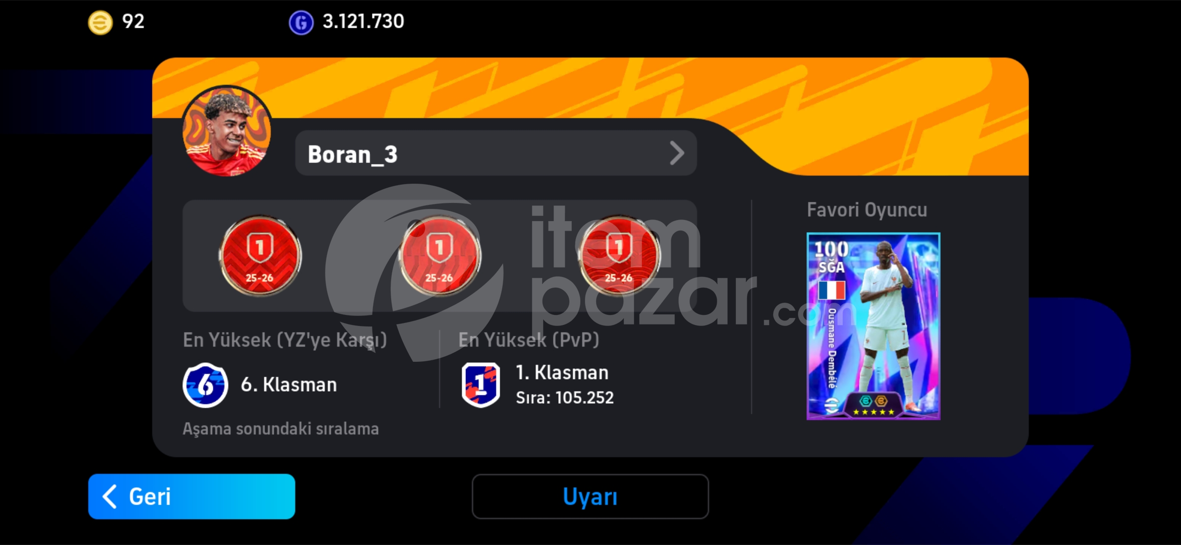⭐Efootball 2027 satılık hesap 107 DEMBELE⭐