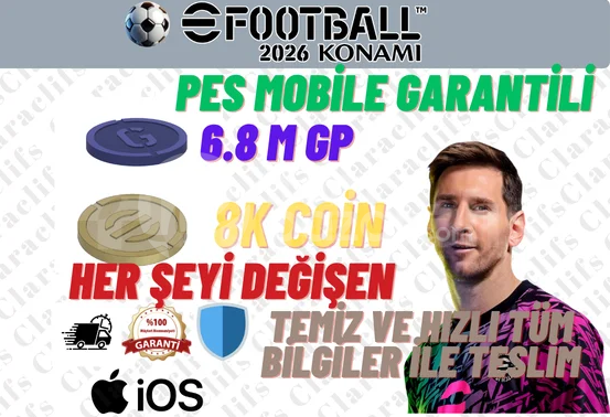 EFOOTBALL IOS 8K COIN + 6.8M GP GP SORUNSUZ +5