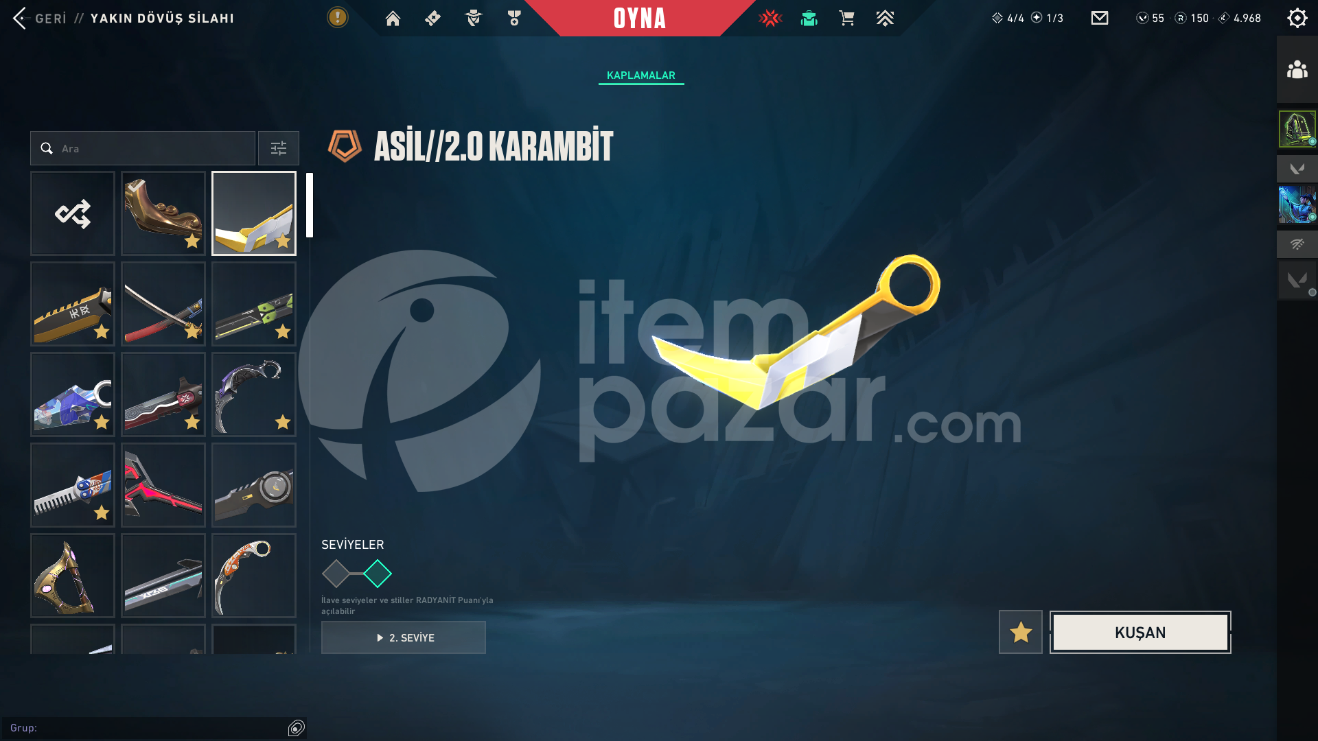 en az 50 k vp yatırılmıs yüce hesap