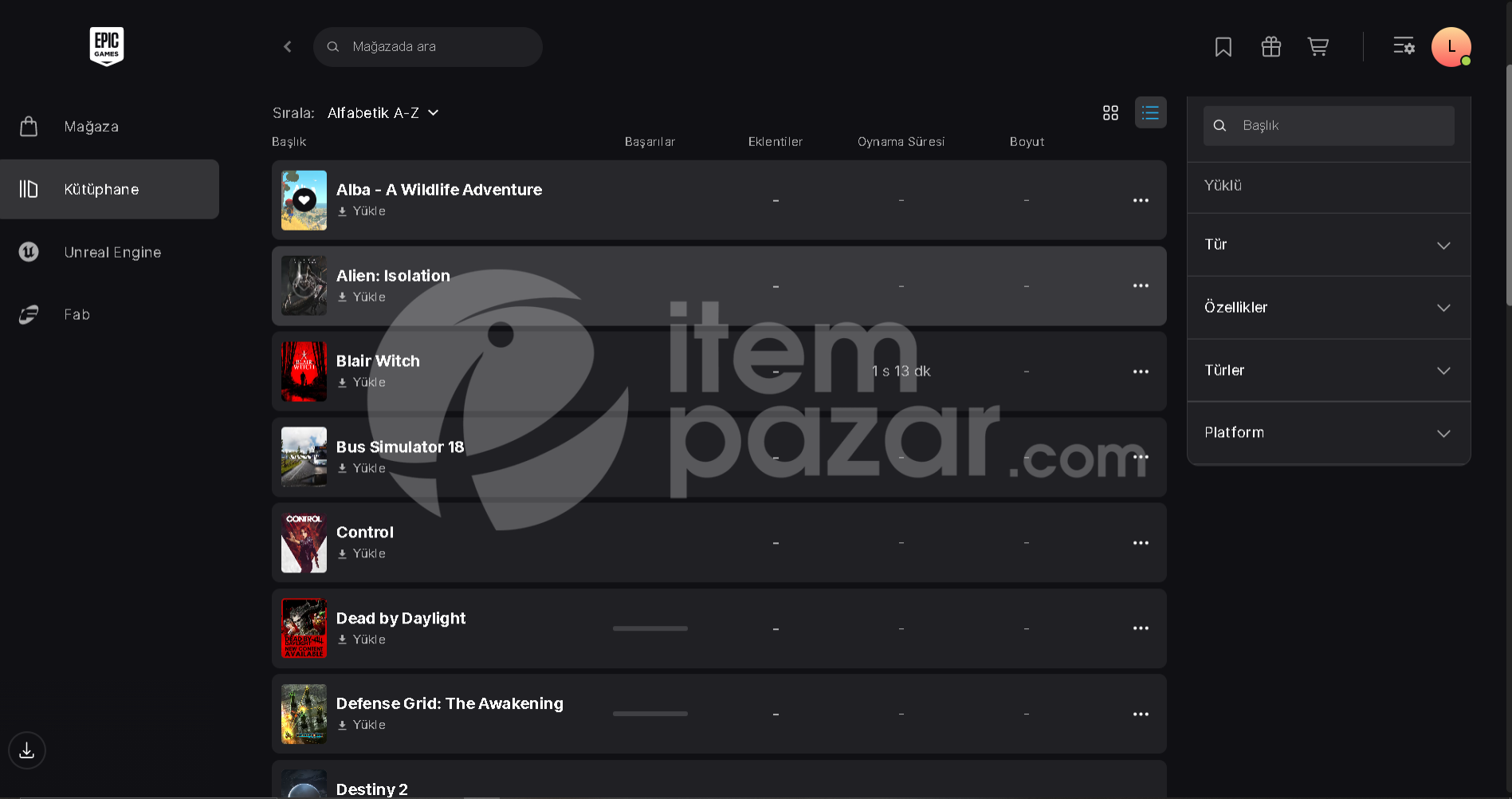 Epic Games 29 oyunlu Hesap