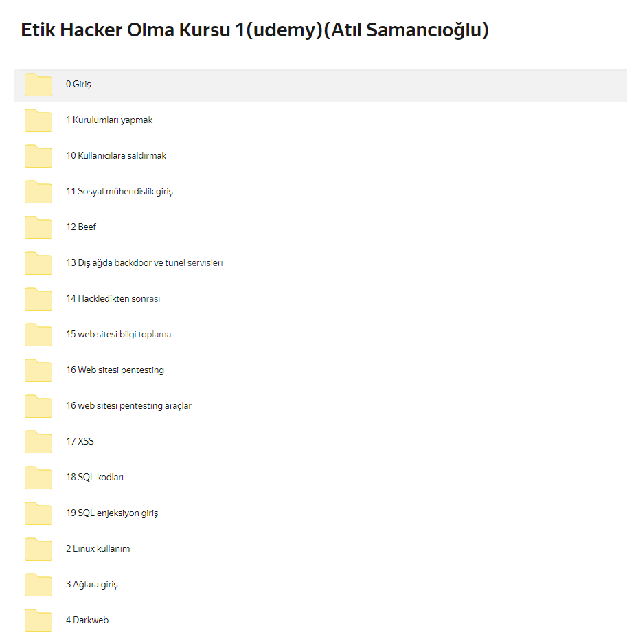 Etik Hacker Olma Kursu(Udemy)Atıl Samancıoğlu