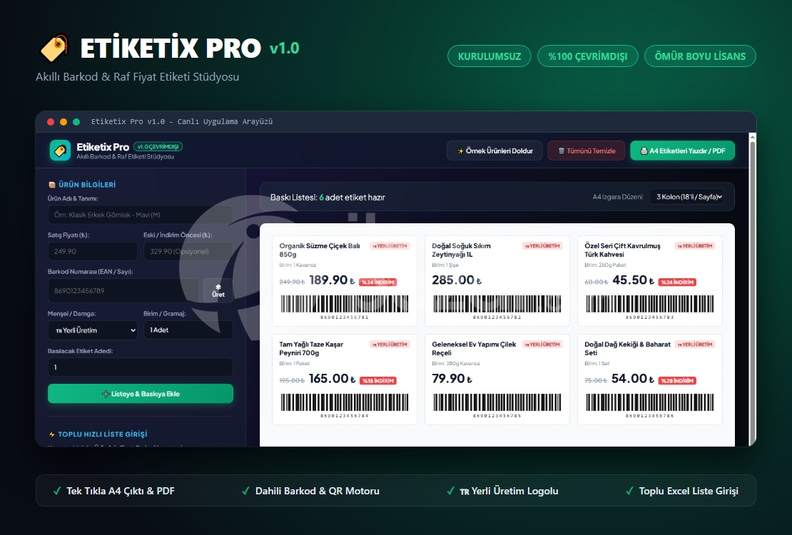 Etiketix Pro | Barkod Etiket